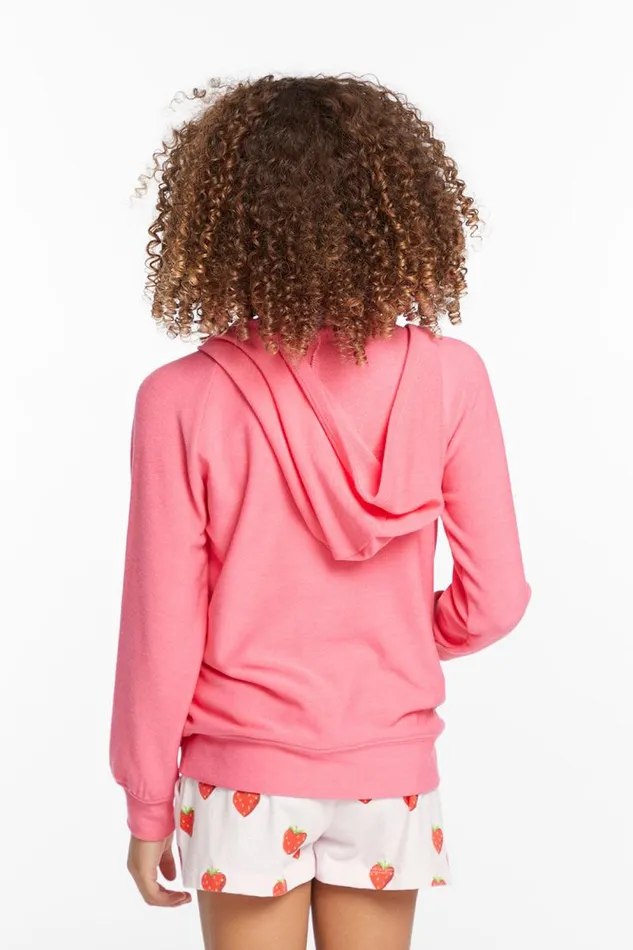 Kids Chaser Brand Girls Alana Orchid Girls Zip Up Hoodie