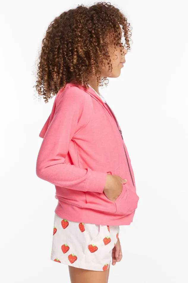 Kids Chaser Brand Girls Alana Orchid Girls Zip Up Hoodie