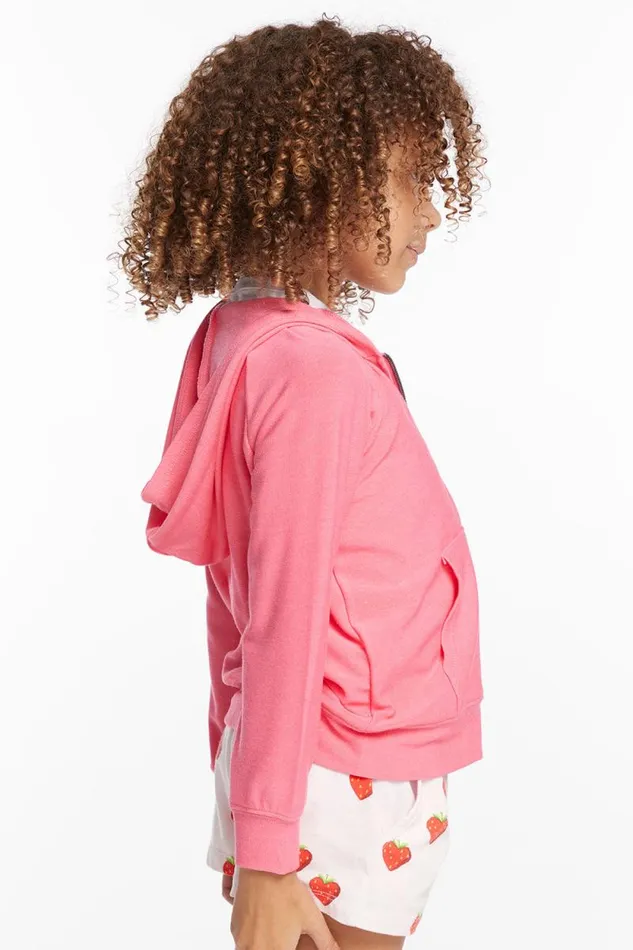 Kids Chaser Brand Girls Alana Orchid Girls Zip Up Hoodie