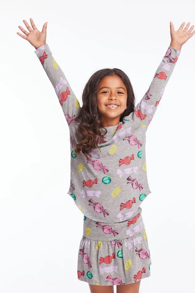 Kids Chaser Brand Girls Allover Candy Girls Long Sleeve