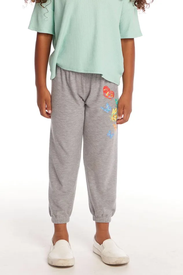 Kids Chaser Brand Girls Butterflies Girls Cozy Knit Sweatpant