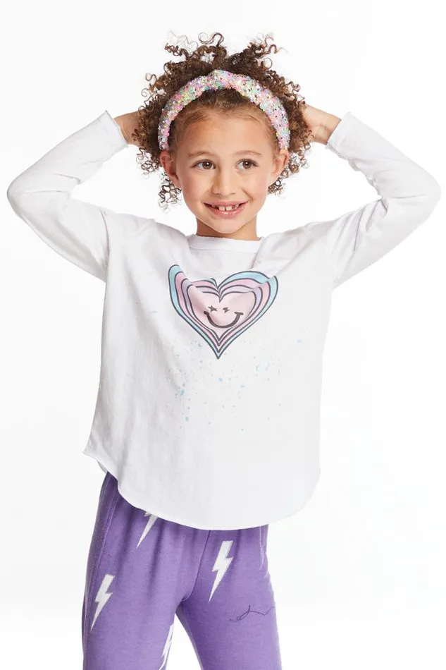 Kids Chaser Brand Girls Colorful Heart Girls Long Sleeve