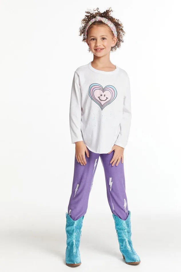 Kids Chaser Brand Girls Colorful Heart Girls Long Sleeve