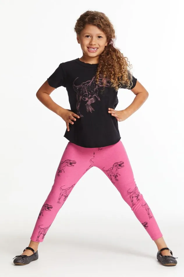 Kids Chaser Brand Girls Dino Time Girls Classic Legging