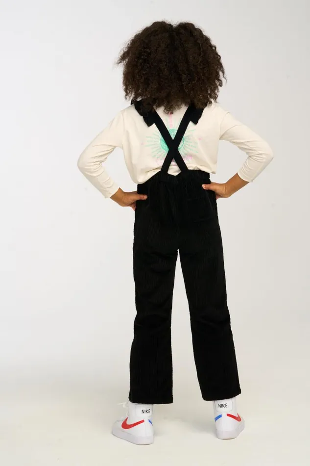 Kids Chaser Brand Girls Fairy Overall Raven Black Corduroy