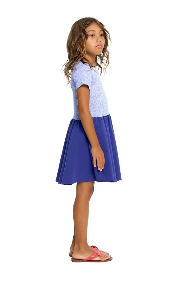 Kids Chaser Brand Girls Girls Heirloom Wovens And Linen Rib Short Sleeve Twirl Dress
