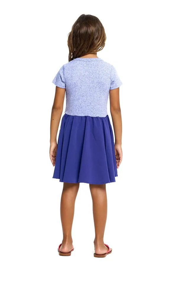 Kids Chaser Brand Girls Girls Heirloom Wovens And Linen Rib Short Sleeve Twirl Dress