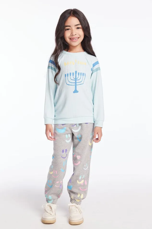 Kids Chaser Brand Girls Hanukkah Sparkle Girls Pullover