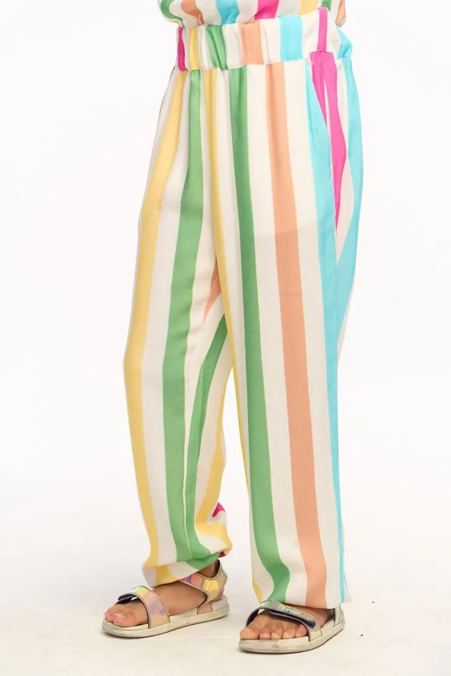 Kids Chaser Brand Girls Multi Color Stripe Jumpsuit