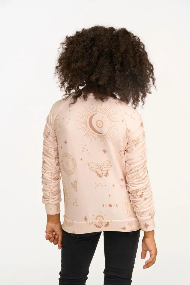 Kids Chaser Brand Girls Mystical Sky Shirred Cozy Knit Pullover