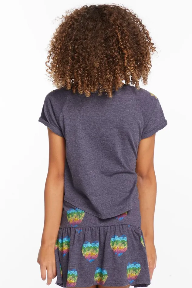 Kids Chaser Brand Girls Painted Rainbow Girls Tee