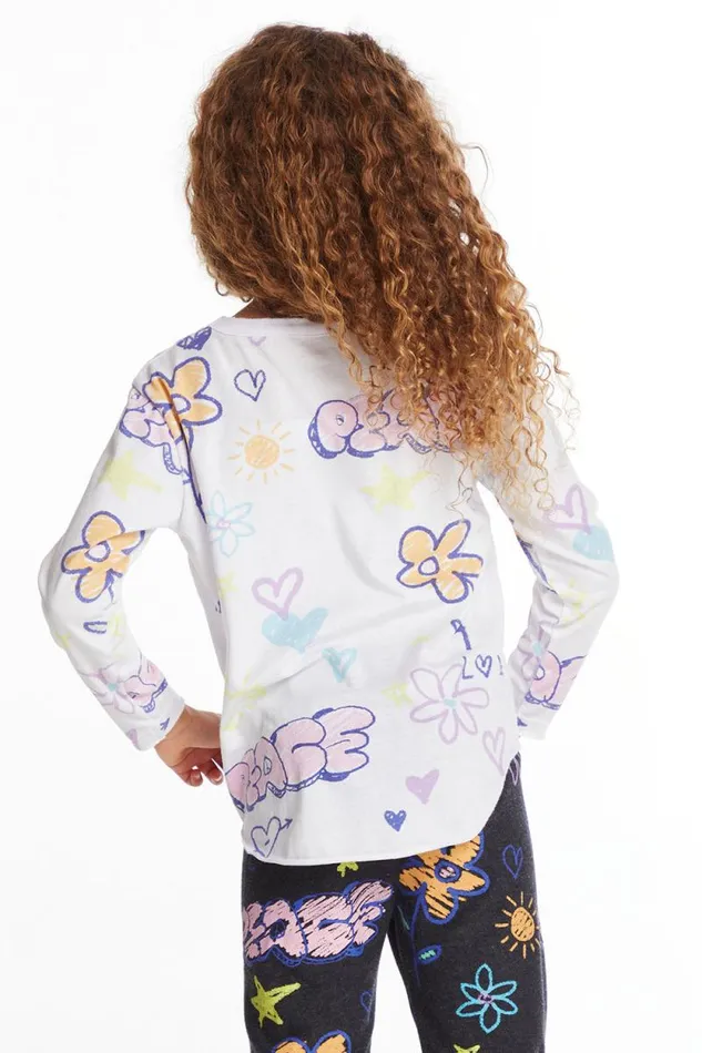 Kids Chaser Brand Girls Peace and Love Girls Long Sleeve