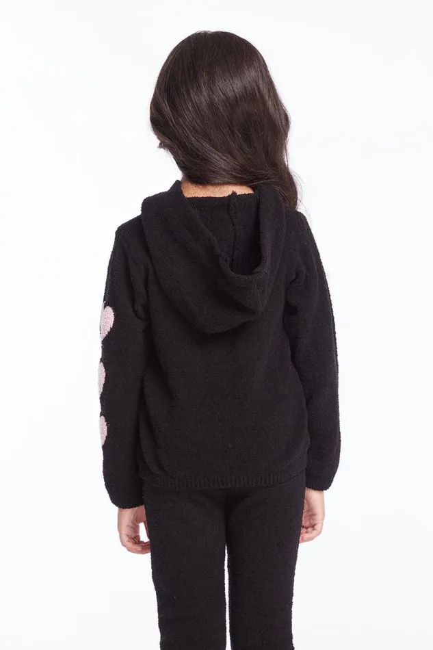 Kids Chaser Brand Girls Sweetie Semi Cropped Shirred Girls Pullover Hoodie