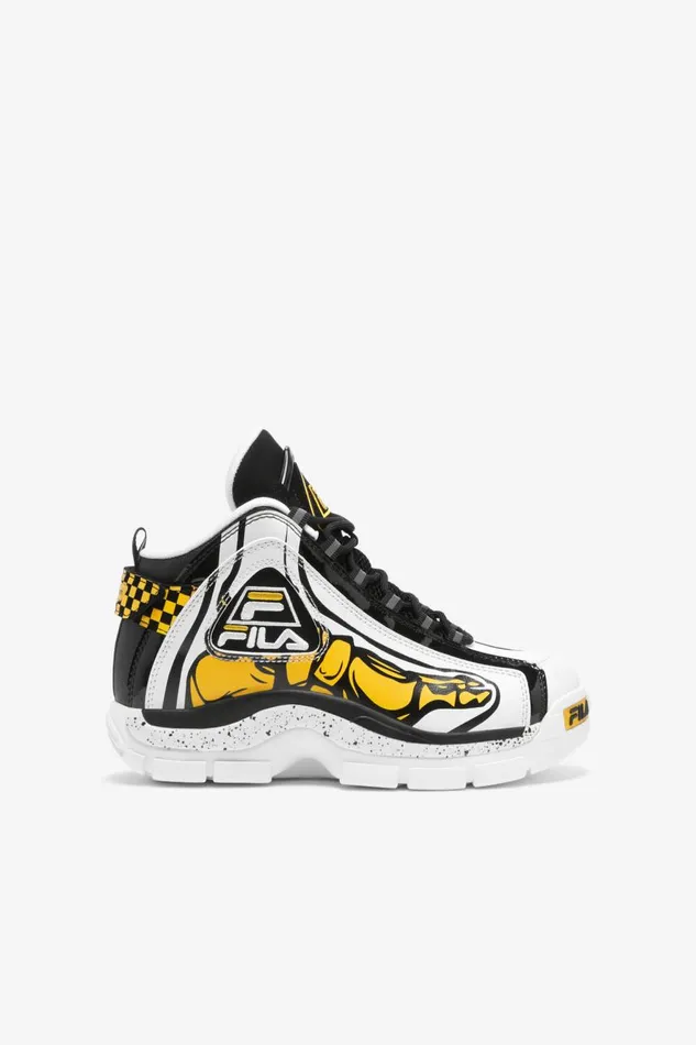Kids Fila Grant Hill Big Grant Hill 2 Racing White Black Lemon