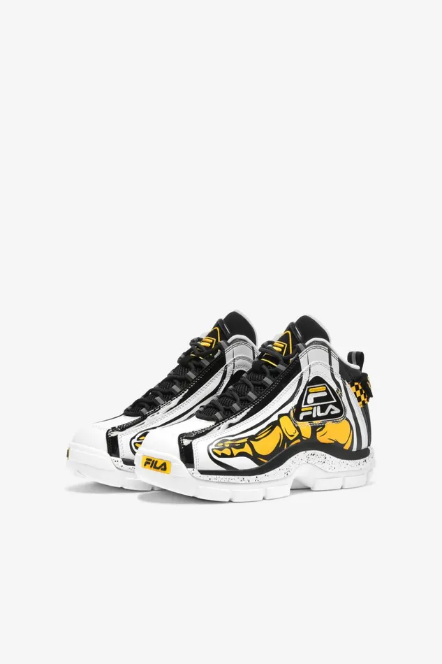 Kids Fila Grant Hill Big Grant Hill 2 Racing White Black Lemon