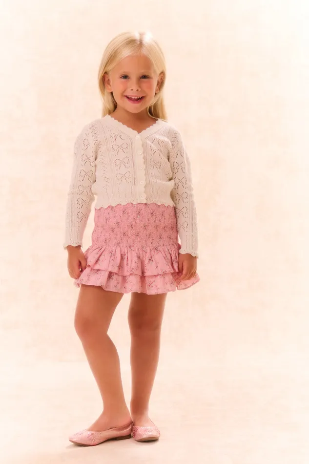 Kids LoveShackFancy Girls Girls Barlene Cardigan Ivory