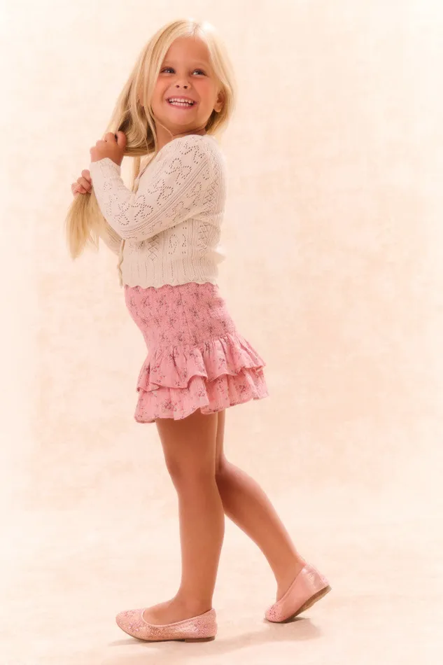 Kids LoveShackFancy Girls Girls Barlene Cardigan Ivory