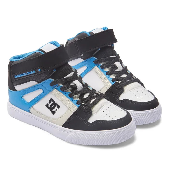 Kids Sneakers DC Shoes Pure High Elastic Waist Lace HighTop Shoes blackblueblack