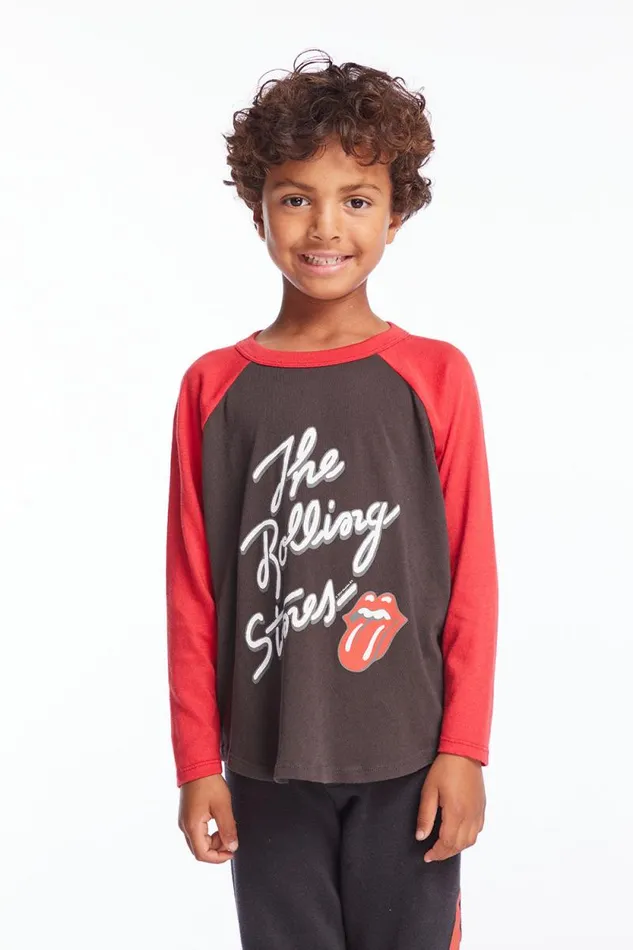 KidsWomens Chaser Brand Boys Rolling Stones Script Logo Boys Long Sleeve