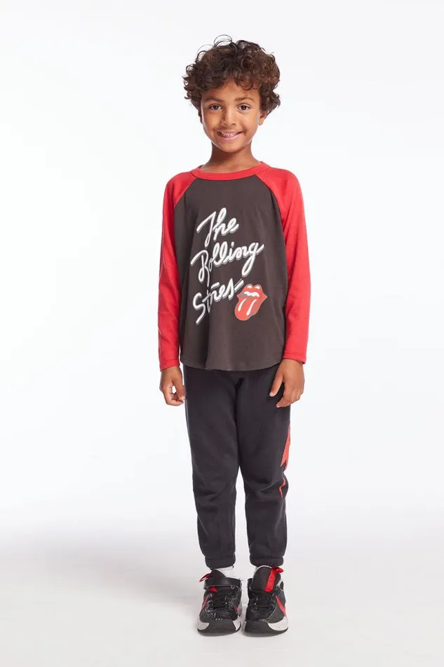 KidsWomens Chaser Brand Boys Rolling Stones Script Logo Boys Long Sleeve
