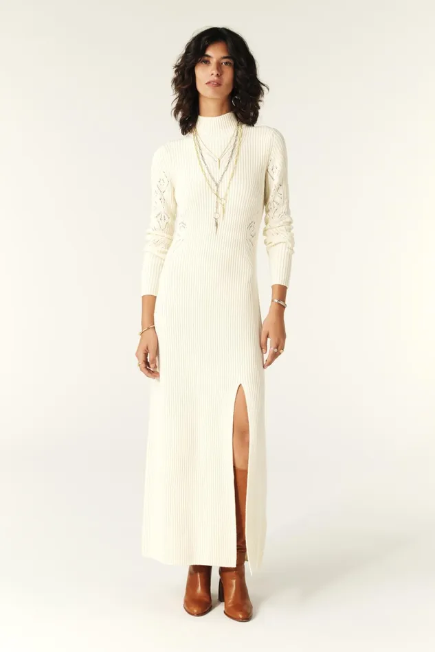 Knit Midi Dress Armia OffWhite Women Baandsh Dresses