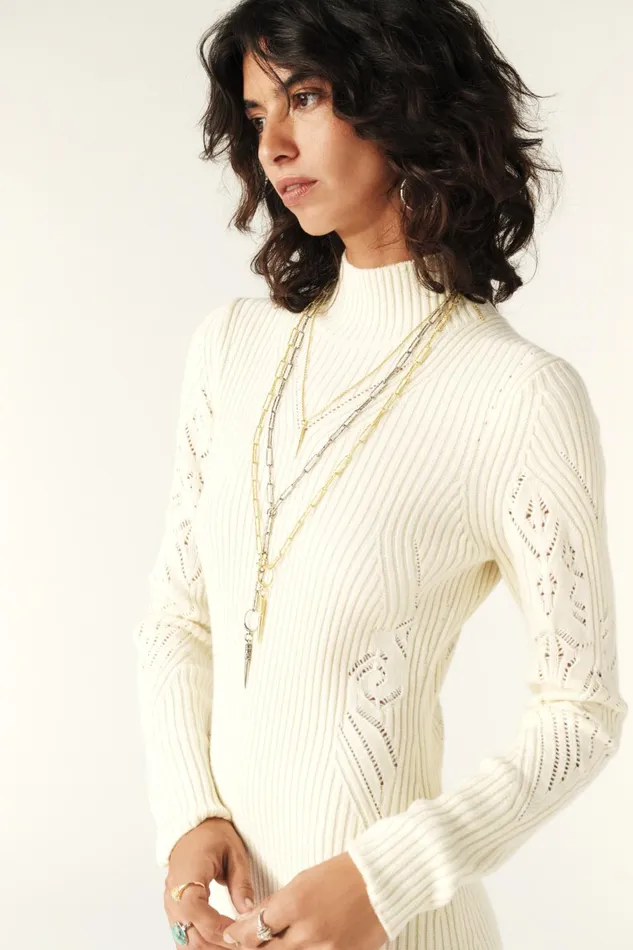 Knit Midi Dress Armia OffWhite Women Baandsh Dresses