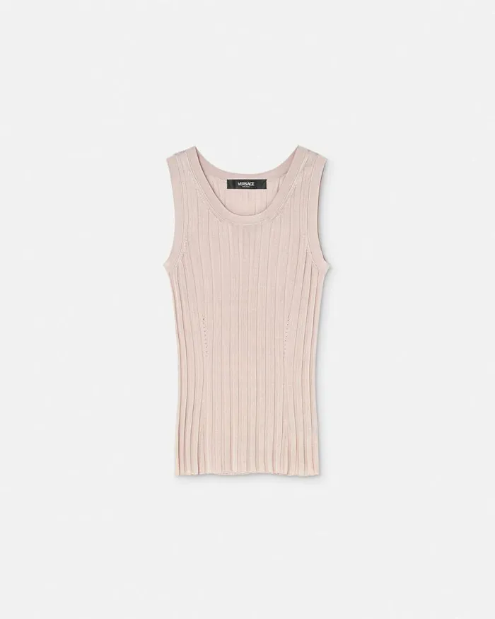 Knit Tank Top Light Pink Women Versace Shirts and Tops