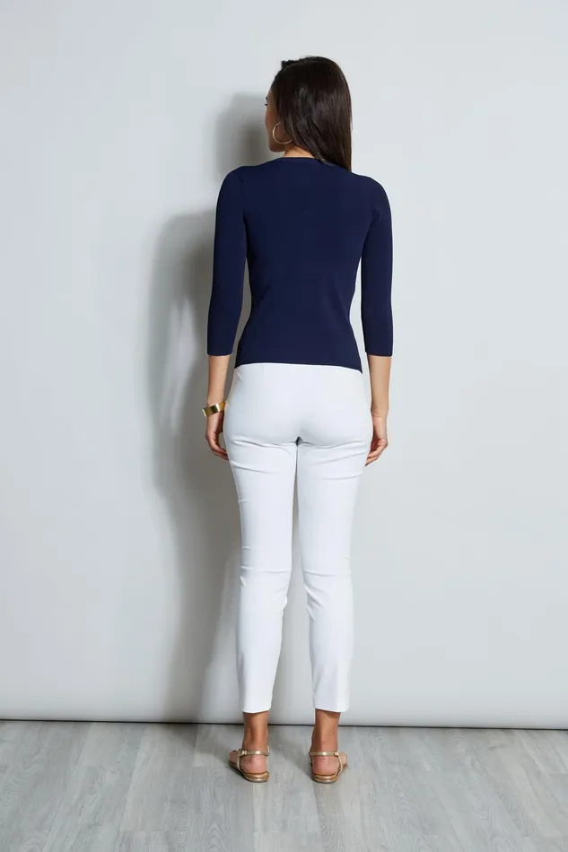 Knits and Sweaters Women Elie Tahari Crest Button Keyhole Cardigan PEACOAT