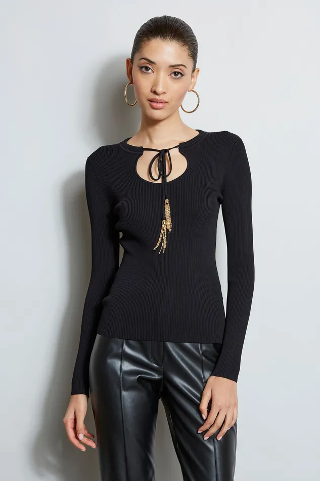 Knits and Sweaters Women Elie Tahari Tassel Knit NOIR