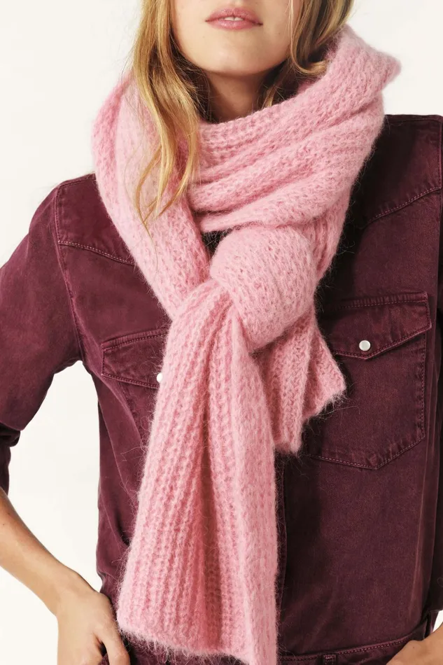 Knitted Scarf Bahia Pink Women Baandsh Scarves and Beanies
