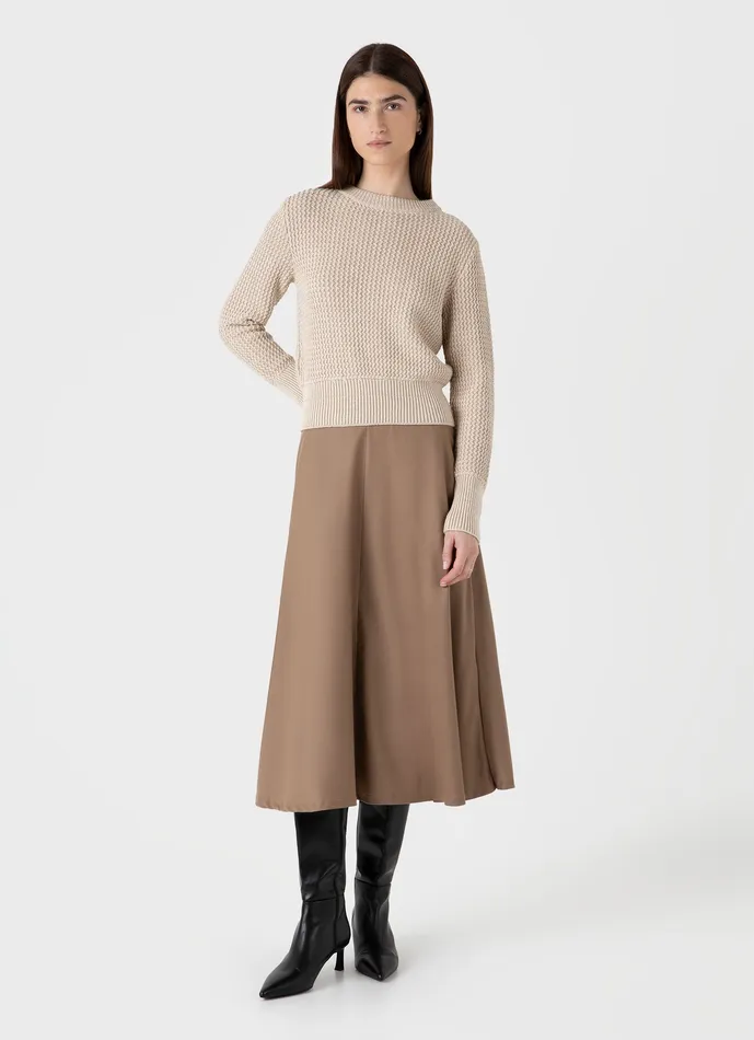 Knitwear Cotton Stitch Jumper Ecru Twist ussunspel Women Knitwear Cotton Stitch Jumper Ecru Twist ussunspel Women