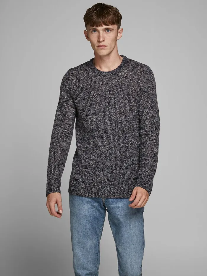 Knitwear JACK and JONES Mens CREW NECK KNITTED PULLOVER Grey Sky Captain Gift 4 You Knitwear JACK and JONES Mens CREW NECK KNITTED PULLOVER Grey Sky Captain Gift 4 You