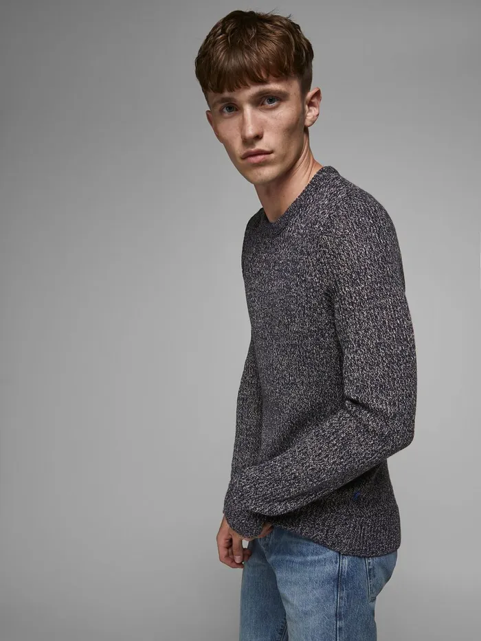 Knitwear JACK and JONES Mens CREW NECK KNITTED PULLOVER Grey Sky Captain Gift 4 You