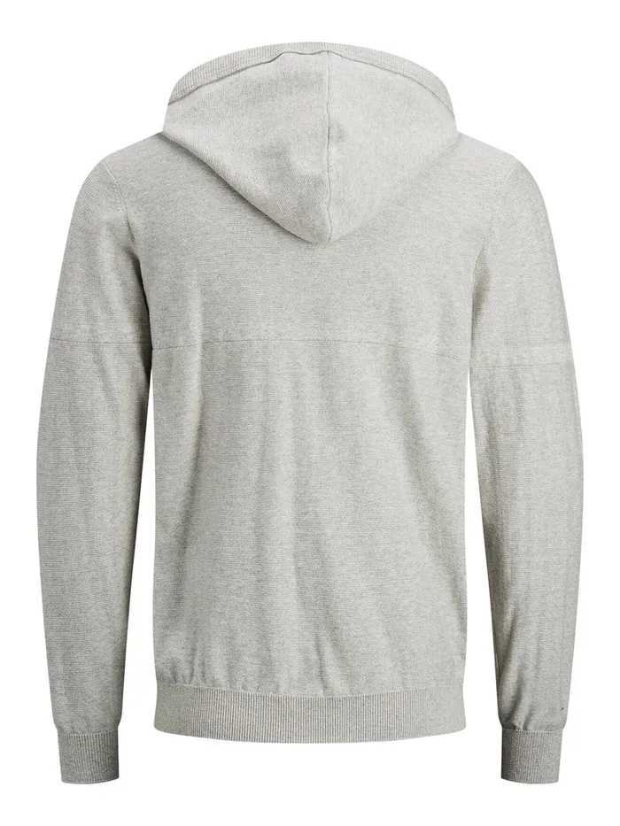 Knitwear JACK and JONES Mens KNITTED HOODIE Grey Light Grey Melange For Sale