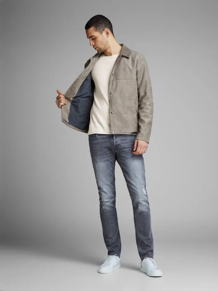 Knitwear JACK and JONES Mens LINEN BLEND KNITTED PULLOVER White Jet Stream Gift for Friend