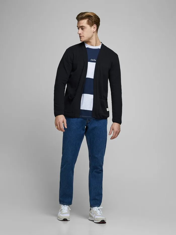 Knitwear JACK and JONES Mens ORGANIC COTTON CARDIGAN Blue Navy Blazer Near Me