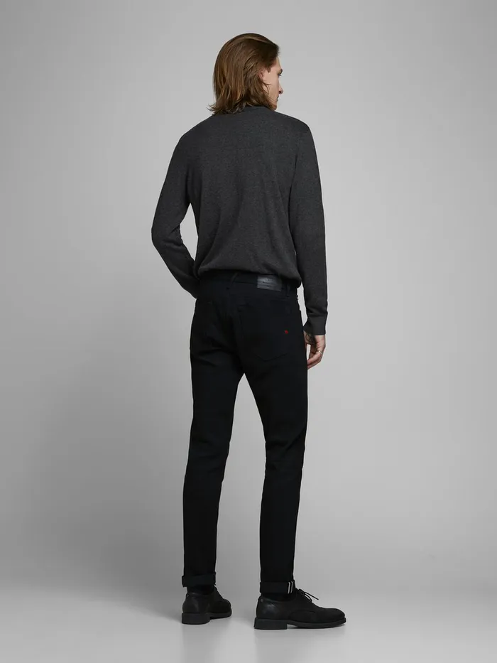 Knitwear JACK and JONES Mens ROLLNECK KNITTED PULLOVER Grey Dark Grey Melange For Sale