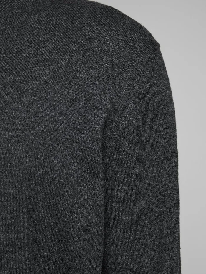 Knitwear JACK and JONES Mens ROLLNECK KNITTED PULLOVER Grey Dark Grey Melange For Sale