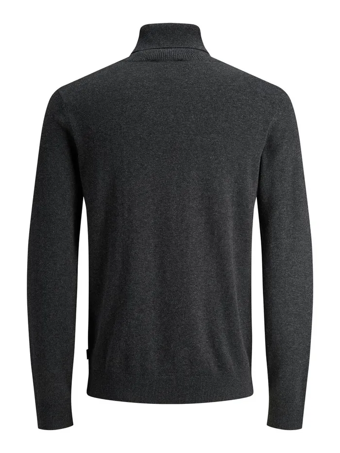 Knitwear JACK and JONES Mens ROLLNECK KNITTED PULLOVER Grey Dark Grey Melange For Sale