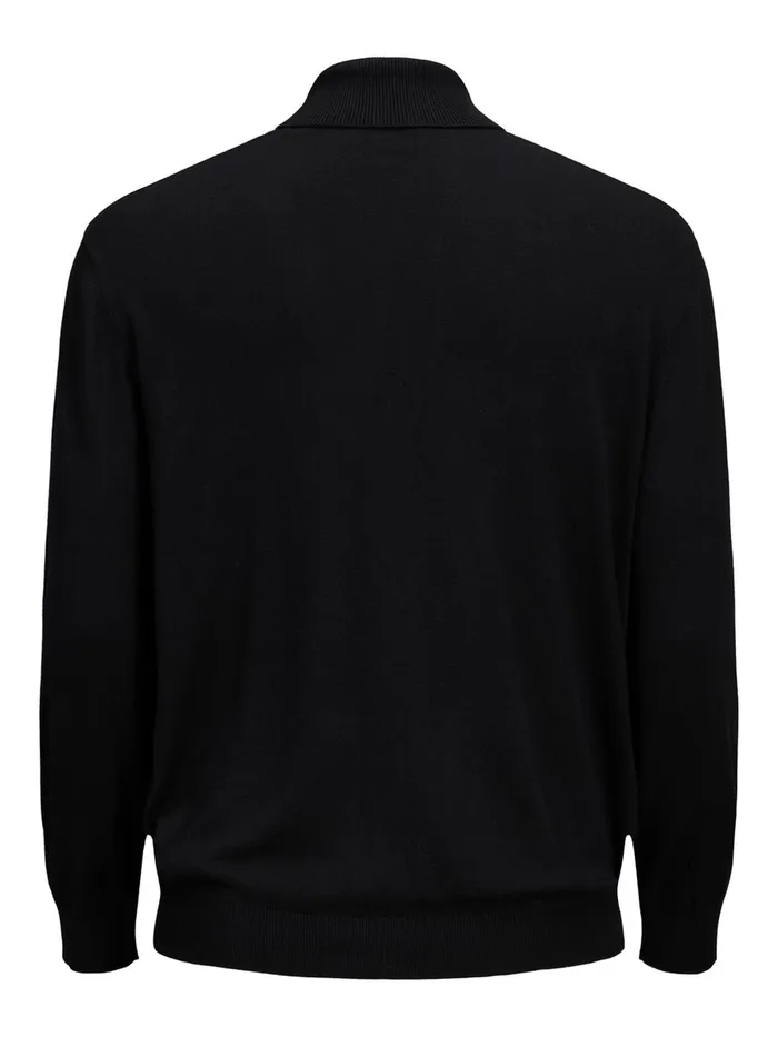 Knitwear JACK and JONES Mens ROLLNECK PLUS SIZE PULLOVER Black Black For Sale