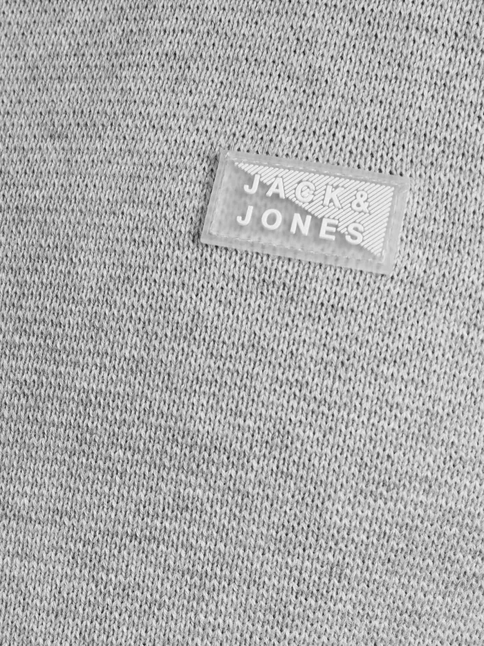 Knitwear JACK and JONES Mens SPORTY ZIP PLUS SIZE CARDIGAN Grey Light Grey Melange Cheap On Sale