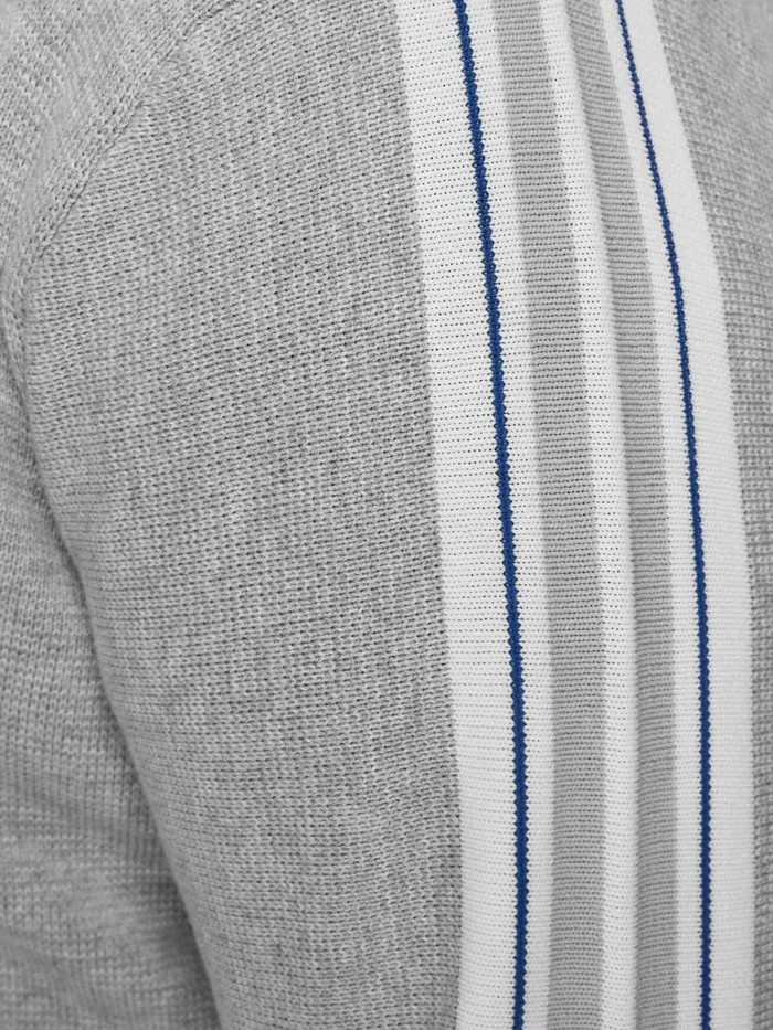 Knitwear JACK and JONES Mens SPORTY ZIP PLUS SIZE CARDIGAN Grey Light Grey Melange Cheap On Sale