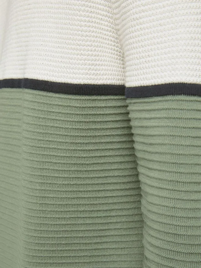 Knitwear JACK and JONES Mens TEXTURED COTTON KNITTED PULLOVER Green Cloud Dancer Casaul