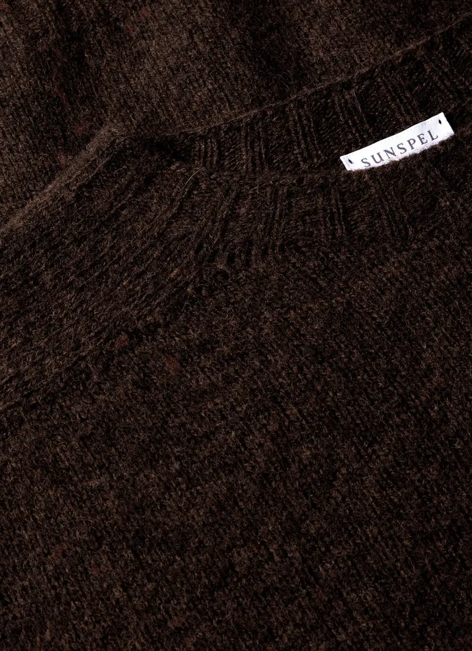 Knitwear Shetland Crew Neck Jumper Dark Green Melange ussunspel Men Knitwear Shetland Crew Neck Jumper Dark Green Melange ussunspel Men