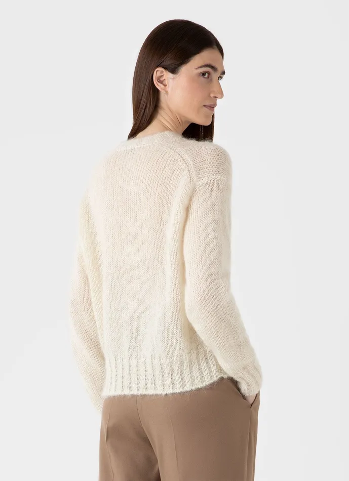 Knitwear ussunspel Women Mohair Silk Jumper Ecru Knitwear ussunspel Women Mohair Silk Jumper Ecru