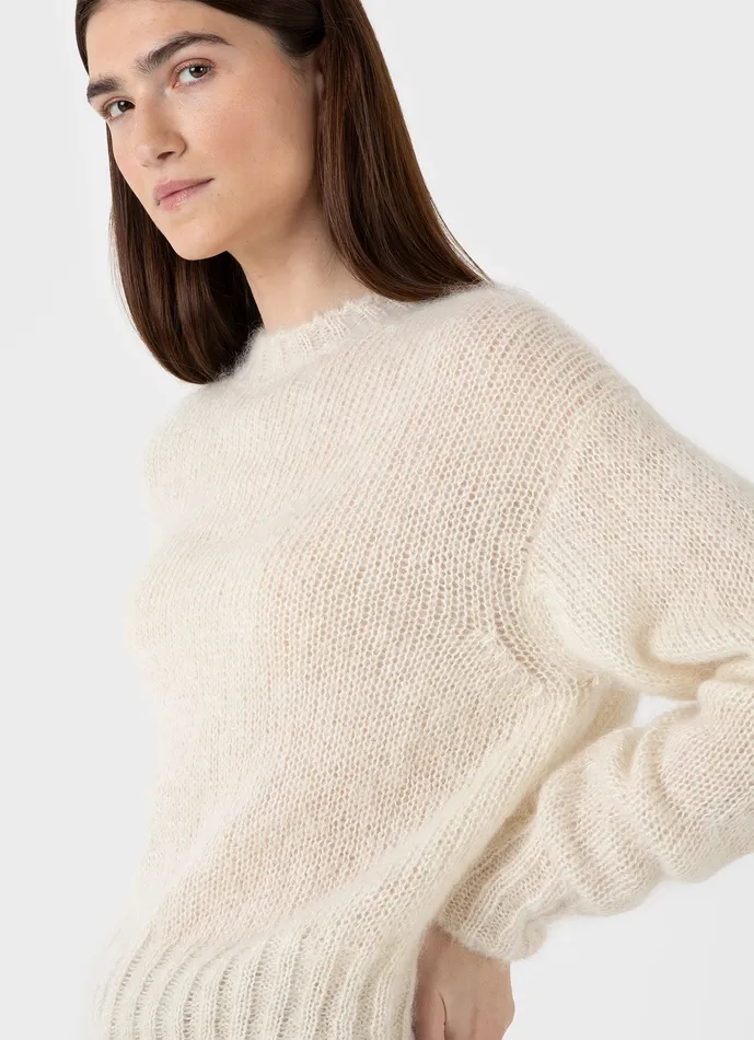 Knitwear ussunspel Women Mohair Silk Jumper Ecru Knitwear ussunspel Women Mohair Silk Jumper Ecru