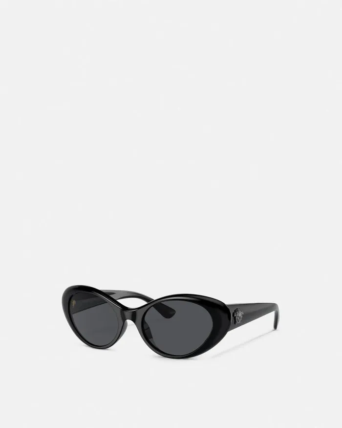 La Medusa Oval Sunglasses Black Women Versace Sunglasses