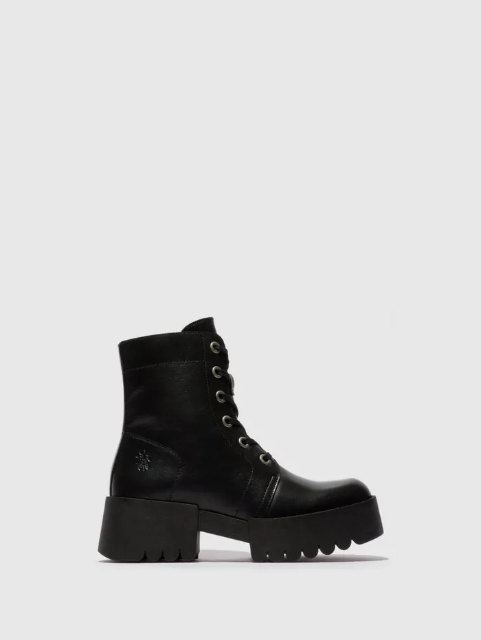 Laceup Ankle Boots ELVU140FLY BLACK Women Fly London Ankle Boots