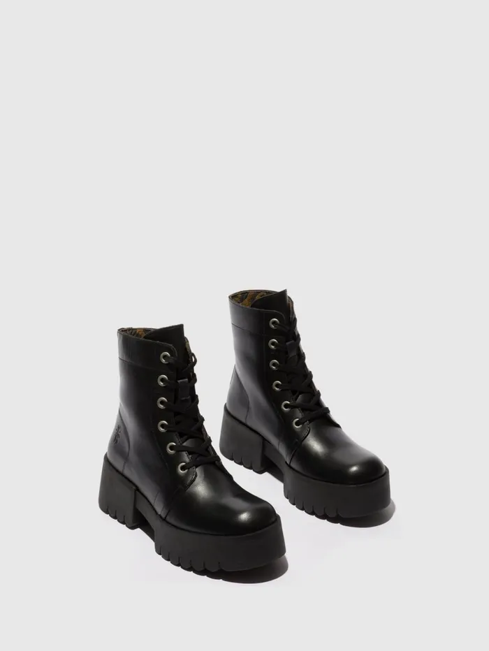 Laceup Ankle Boots ELVU140FLY BLACK Women Fly London Ankle Boots