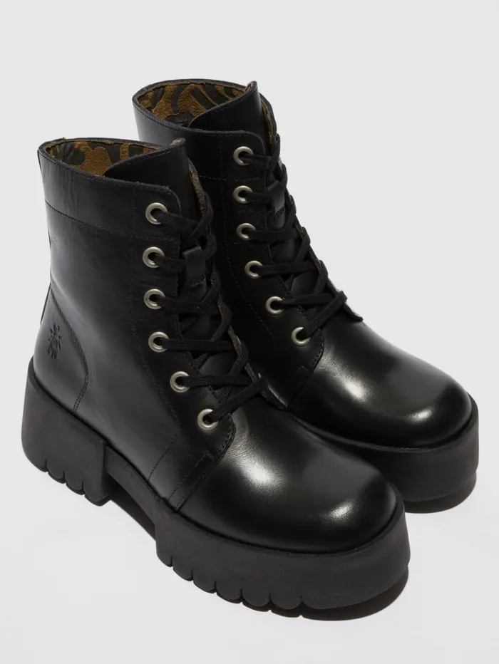 Laceup Ankle Boots ELVU140FLY BLACK Women Fly London Ankle Boots